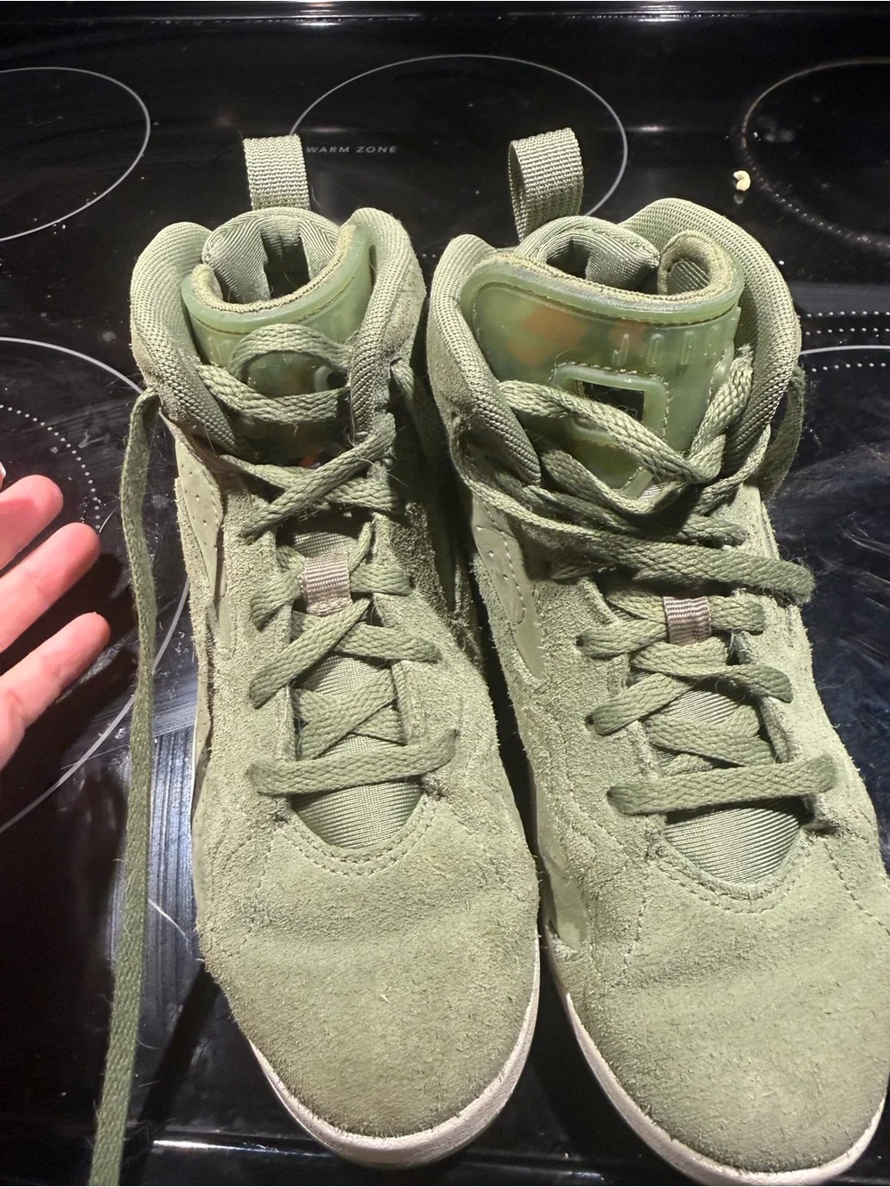 Jordan Kids Olive Green Suede High-Top Sneakers
